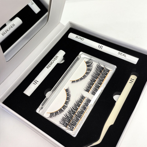 Kit de Extensiones de Pestañas de Pelo Sintético Sin Nudos, Hechas a Mano, en Racimos Individuales, con Adhesivo y Sellador - Product Image 6