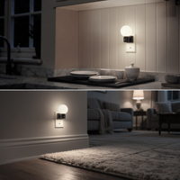 Veilleuse LED ZHILAI à brancher avec capteur, design moderne, intensité réglable, pour chambre à coucher et usage domestique, lune imprimée en 3D pour enfants