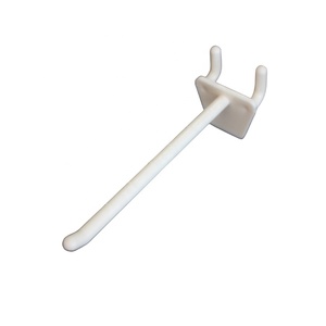 White Plastic <strong>Peg</strong> Kit Shelf Hanger <strong>Pegboard</strong> Hooks Plastic Slatwall Hooks Heavy Duty Display Hooks for Retail - Product Image 1