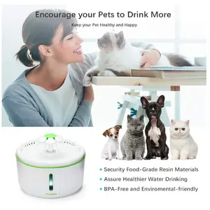 אמזון מזרקת מים לחיות מחמד אוטומטית כלב חתול מים Dispenser 70oz/2L שתיית מזרקות קערת עם LED אור