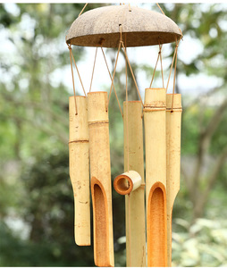 Carillons éoliens en <span class=keywords><strong>bambou</strong></span> faits à la main, vintage, multi-tailles, naturels, pour jardin extérieur, liquidation, ton profond, commémoration - Product Image 5