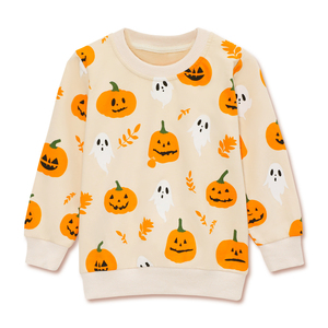 <span class=keywords><strong>Sweat</strong></span>-shirt en tricot pour enfants d'automne <span class=keywords><strong>Halloween</strong></span> 2025 pour garçons en bas âge, haut décontracté à col rond avec imprimé citrouille de dessin animé, 100% coton - Product Image 6