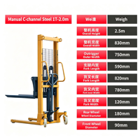 Nouveau transpalette manuel 1000 kg, chariot élévateur hydraulique à fourches réglables, roues en caoutchouc/nylon/PU, pour intérieur/extérieur