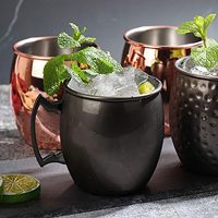 Tasse en acier inoxydable personnalisée Cocktail Mule de Moscou Tasses en cuivre 500ml Chope à bière Outils de bar Champagne Or Mule de Moscou 16oz