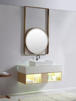 Meuble-lavabo mural en PVC de luxe pour petites salles de bain, fournisseur chinois