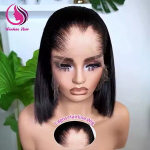 วิกผมบ๊อบสั้นทรง M แบบผมเวียดนามแท้ Remy Hair 13x4  แบบไม่ต้องใช้กาว  ฐานลูกไม้ HD  แบบตรง  พร้อมไรผมต่ำแบบ Lagos - Product Image 1