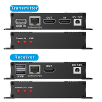 Extenseur KVM HDMI 60M 4K 60HZ sur Ethernet CAT6 RJ45 HDMI2.0b avec contrôle KVM USB POC, émetteur de souris et de clavier
