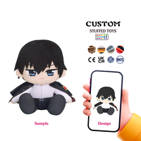 Jouets en peluche personnalisés à cheveux bleus et multi-yeux, fabriqués en tissu doux et rembourrés en coton PP, jouets en peluche personnalisés de haute qualité