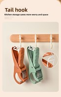 Couteau multifonctionnel manuel en ABS et acier inoxydable pour légumes et fruits, idéal pour concombre, salade, banane, oignon – Emballage carton
