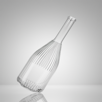 Bouteilles en verre super flint de qualité supérieure personnalisées de luxe 700 ml 750 ml avec bouchon pour vin mousseux et champagne