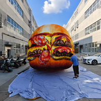 Modèle de hamburger gonflable géant personnalisé, résistant aux intempéries, accessoire durable pour les fêtes en plein air et les expositions dans les centres commerciaux