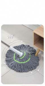 Serpillère manuelle 2-en-1 détachable pour nettoyage humide/sec, idéale pour cuisine, parquet, restaurant, avec essorage automatique - Product Image 4