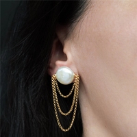 Pendientes de Perlas en Forma de Gota de Lluvia, Chapados en Oro de 18K, Perlas de Agua Dulce, Acero Inoxidable, Joyería Elegante para Mujer, Resistentes al Agua