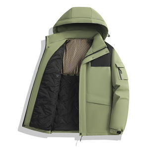 Chaqueta acolchada de algodón con capucha y logotipo personalizado para hombre, abrigo cálido de otoño e invierno, chaqueta deportiva para exteriores, acolchada con grafeno, informal. - Product Image 1