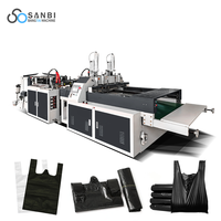 Machine automatique de fabrication de sacs poubelles, sacs en plastique PE, sacs en nylon, sacs en plastique noir pour courses, machine de fabrication de sacs en film plastique