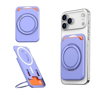Nouveau design : support magnétique pour cartes et support rotatif à 360 degrés pour téléphone, accessoire pour PC et bureau en métal