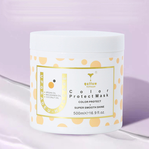 Color Protect Coconut Hair Mask <span class=keywords><strong>para</strong></span> <span class=keywords><strong>cabello</strong></span> teñido Suaviza y desenreda <span class=keywords><strong>cabello</strong></span> rizado anudado máscara orgánica natural Etiqueta privada - Product Image 1