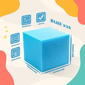 24PCS 5 \ "x 5 \" x 5 \ "màu xanh Thể dục dụng cụ bọt Pit Cubes Bộ nhớ bọt Trampoline khối cho công viên ván trượt BMX Parkour các khóa học - Product Image 3