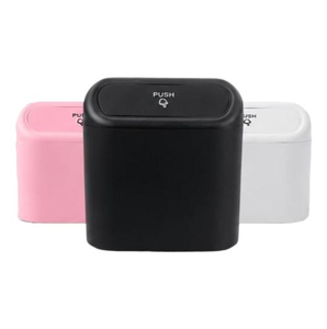 Mini Basurero para Auto con Tapa, Contenedor de Basura para Vehículo con Botón de Apertura, Organizador de Residuos Impermeable - Product Image 1