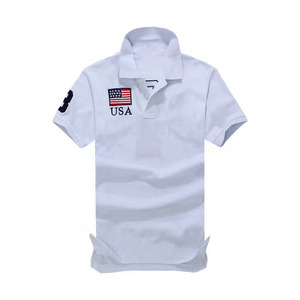 Vente directe usine – Polo décontracté en coton à manches courtes pour homme, col à revers, style professionnel, broderie technique, couleur unie - Product Image 5
