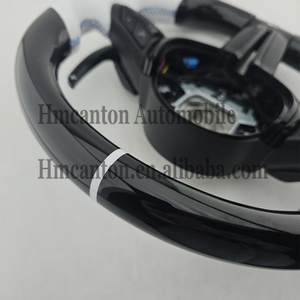 Volante Deportivo de Cuero Negro y Blanco para BMW Serie 5 F30 F10 F32 F90 F80 F82 F87, Estilo M Performance, en Oferta - Product Image 5