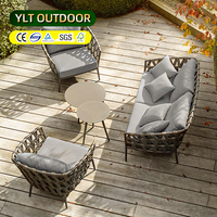 Canapés de jardin pour villas et complexes hôteliers, designs modernes, style patio, ensemble table de jardin en aluminium, mobilier d'extérieur pour balcon et terrasse