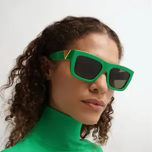 Gafas Clsicas挡风玻璃正品宽臂豹子头男士平顶太阳镜黑色定制墨镜男士彩色绿色眼镜