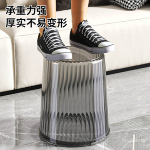 Transparent Trash Can Cylindrical 12L And Above With Pressure Ring For Home Office Bathroom Kitchen Bedroom Living Room - Product Image 4
