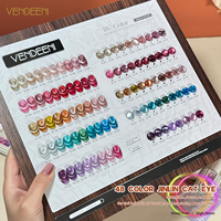 Vendeeni 48 Couleurs Vernis Gel Magnétique Effet Œil de Chat 15ml, Kit Gel Ongles Œil de Chat avec Logo Personnalisé pour Fournisseur d'Ongles Professionnel