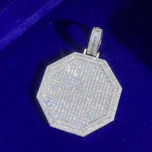 Pendentif en moissanite et zircone cubique très demandé, bijoux de mode au design étincelant pour femmes et hommes, idéal pour les mariages - Product Image 6