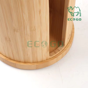 Bamboo <b>Wooden</b> Paper <b>Towel</b> Roll Holder Kitchen Countertop Paper Hanger Rack Wood Tissue Storage - Product Image 5