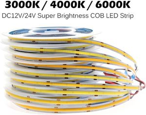 Wholesale <b>12V</b> IP20 COB <b>Strip</b> <b>Light</b> 320/384/480/528 <b>LEDs</b>/m Flexible Tape High Density Linear Lighting USB Warm Natural White 8mm - Product Image 3