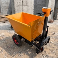 Petit tricycle benne à trois roues de 600 kg pour le transport de marchandises en ferme, jardin, chantier et manutention de matériaux miniers