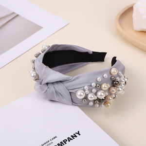 <span class=keywords><strong>Top</strong></span> Verkoop Arrangement Ingelegde Grote Parels Diademas Barok Hoofdband Accessoires Womens Brede Rand Geknoopte Doek Kralen Hoofdbanden - Product Image 2