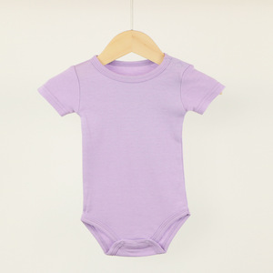 ชุดจั๊มสูทเด็กสีพื้นพร้อมกระดุมแป๊กไหล่ซ้าย ผ้าถักจากผ้าฝ้ายแท้ - Product Image 4