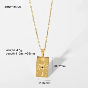 INS sıcak 18K altın kaplama kristal açacağı ay yıldız kolye zirkon kolye paslanmaz çelik <span class=keywords><strong>Tarot</strong></span> kolye takı - Product Image 5