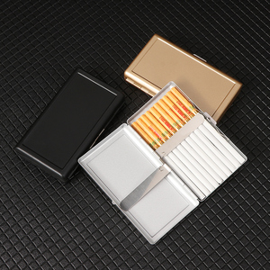 Erliao bền chống nghiền kim loại mỏng trường hợp thuốc lá-xách tay, đ<span class=keywords><strong>a</strong></span> màu (Bạc/Vàng/Đen) để lưu trữ an toàn - Product Image 5