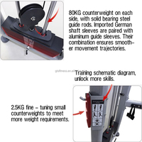 Máquina Multifuncional de Poleas Ajustables Dobles y Smith para Entrenamiento de Fuerza en Gimnasio