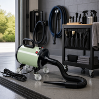 Sèche-cheveux pour le detailing automobile 2800W 30-70 ° Souffleur réglable C avec tuyau de 5 m et base mobile à roulettes par POLARBEAR
