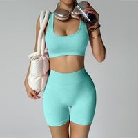 AppConfig KB Ensemble 2 pièces écologique, respirant, extensible dans quatre directions, anti-transpiration, séchage rapide, short taille haute avec logo sur le devant