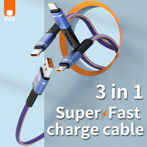 Hot bán 66 Wát 3-in-1 Chất lượng cao nhanh chóng sạc tinh khiết lõi đồng Cáp USB cho điện thoại di động và máy tính datasync sạc nhanh - Product Image 2