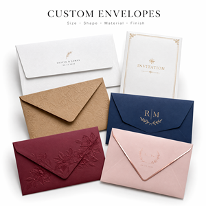 ซองจดหมายกระดาษฝ้ายแบบกำหนดเองพร้อมพิมพ์แบบ Letterpress สำหรับการ์ดเชิญงานแต่งงานแบบแฮนด์เมดและการ์ดอวยพรและบัตรที่ระลึก - Product Image 2
