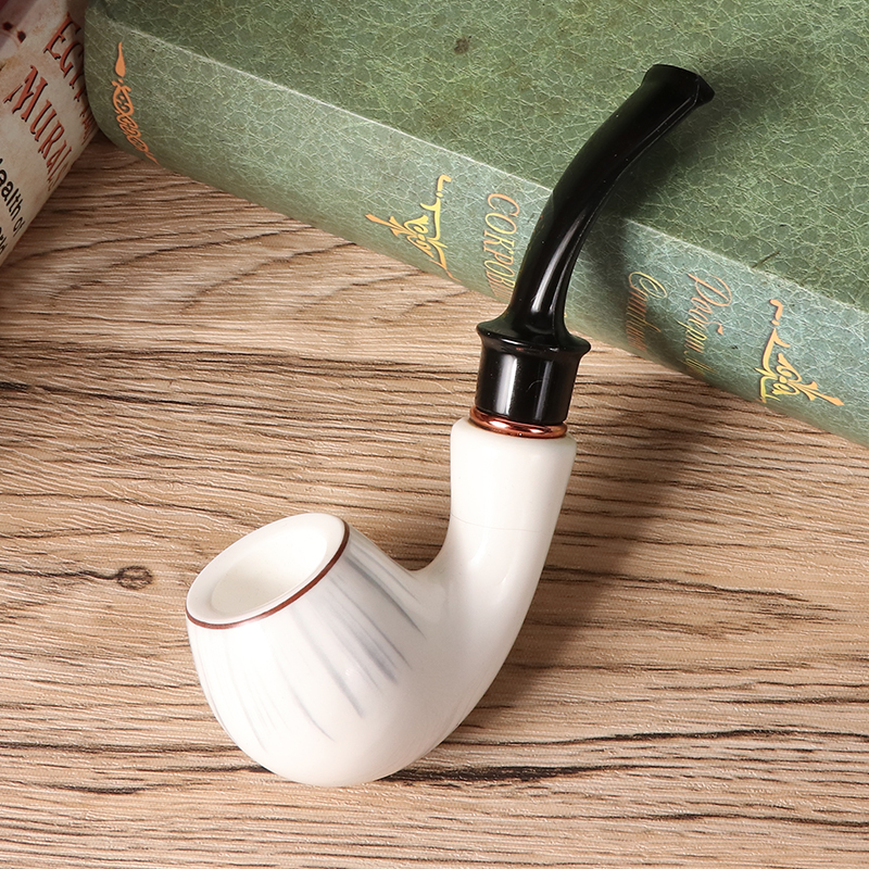 Wholesale White Ceramic Smoking Pipe for Tobacco, Custom Logo Available