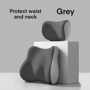 2025 New Universal Car Lumbar <b>Support</b> <b>Back</b> and Neck Pillow Set Memory Foam Ergonomic Design All Season Use High Quality - Product Image 1