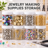 Fournitures de fabrication de bijoux personnalisés, bocaux transparents en PET avec couvercles pour perles, breloques, composants, organisation de petites pièces, vente en gros