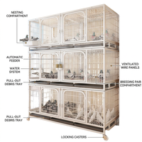 Cage pour animaux de compagnie en fer, pliable et empilable, grand format, style classique, avec support d'élevage élégant, respirante et robuste, pour canaris, perroquets, chats et chiens