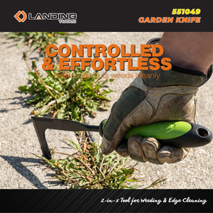 Landing 551049 <b>Garden</b> Knife Weeder High Carbon Steel Blade Curved <b>Edge</b> Soft TPR Grip Handle Black/Green Patio Paving Joint Weed - Product Image 3