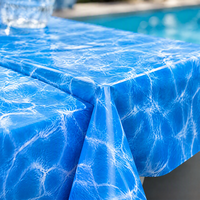 Lot de 3 nappes rectangulaires en plastique imperméables à l'eau avec imprimé vagues océaniques, 54x108 pouces, pour la plage, les fêtes d'anniversaire, les décorations de plein air