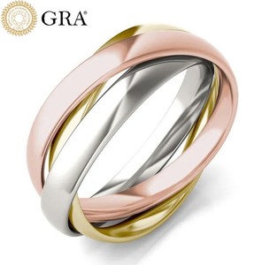 Nuovi Anelli di Fidanzamento e Matrimonio di Lusso in <span class=keywords><strong>Argento</strong></span> 925 Placcato Oro 18K con Tripla Intreccatura Faith Hope e Moissanite per Donne - Product Image 1