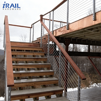 Rampe d'escalier en acier inoxydable, garde-corps droit sur mesure pour escalier, balustrade moderne en verre trempé pour intérieur/extérieur